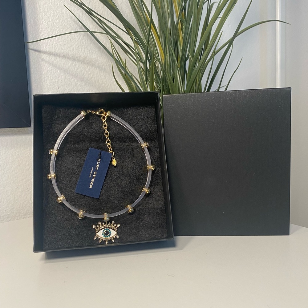 NWT Kurt Geiger Evil Eye Jelly Choker With 3” Extender - Picture 3 of 9